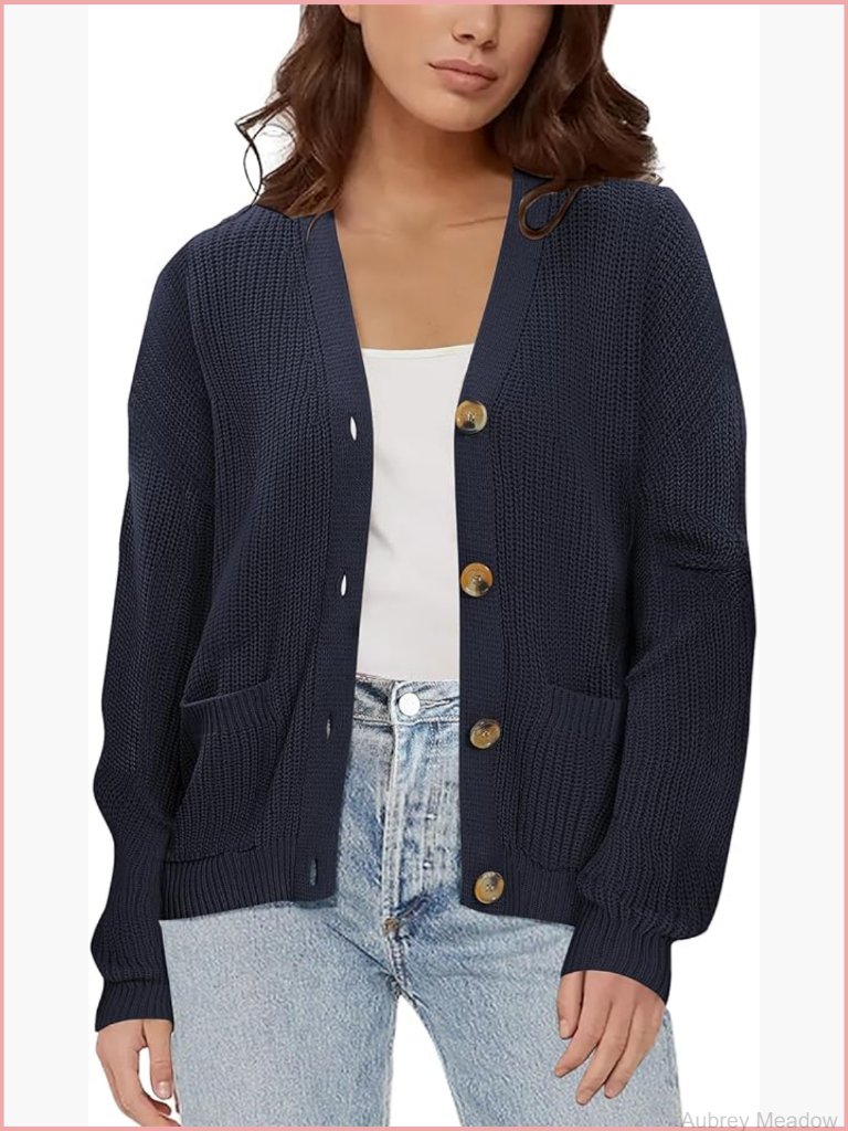 Women's Lightweight Knit Open Front Cardigan With Pockets